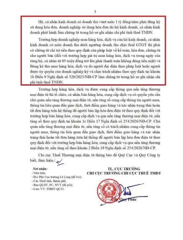 Trang 3 Công văn 7403/CT-TMĐT: chứng từ chi phí được trừ khi doanh nghiệp thuê hộ kinh doanh làm tiếp thị liên kết, quyền yêu cầu sàn cung cấp thông tin để lập hoá đơn